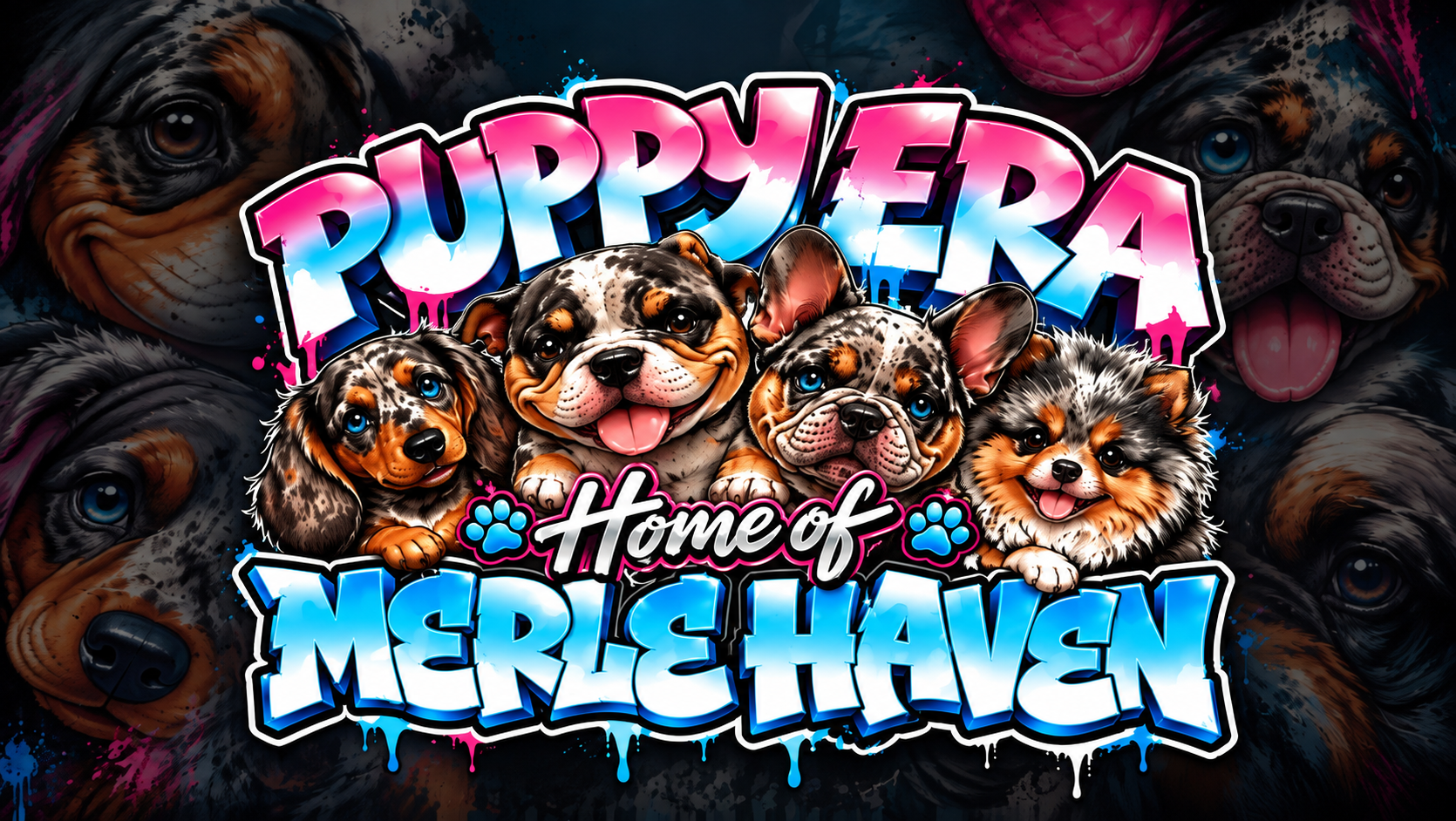 Puppy Era — Home of Merle Haven, with four puppies